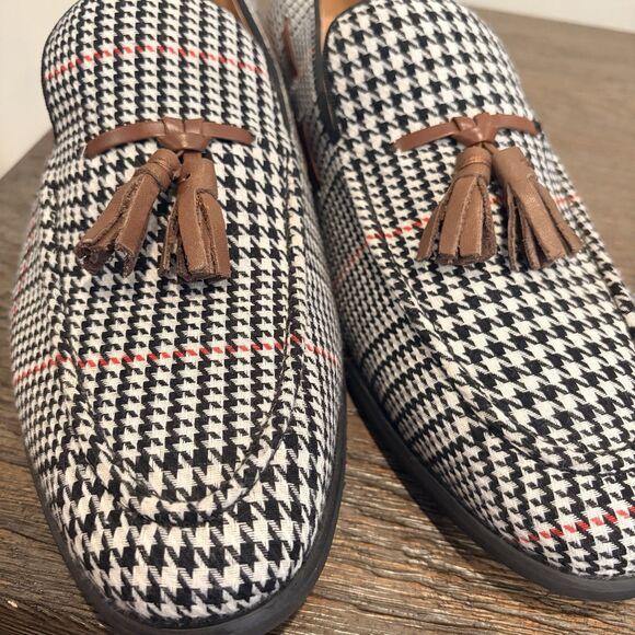 Men\'s Elanroman Houndstooth Tassel Loafers Slip On Dress Shoes Size 12 UK 45 main image 13